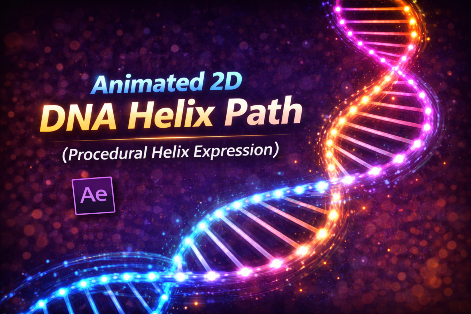 Animated 2D DNA Helix Path (Procedural Helix Expression)