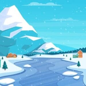 Animated Cartoon Winter Landscape