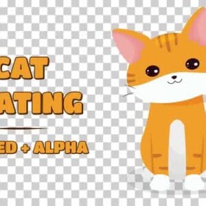 Animated Cute Cat Sitting