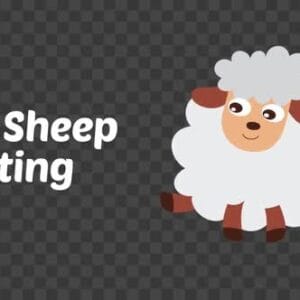 Animated Cute Little Cartoon Sheep Sitting