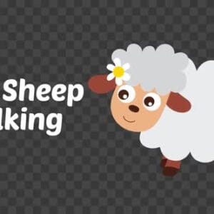 Animated Cute Little Cartoon Sheep walking