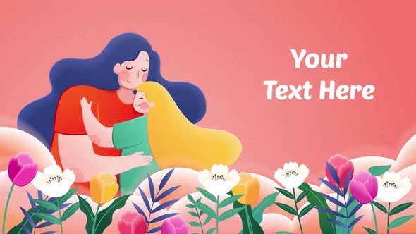 Animated Mother’s Day Illustration – 4K Looped Animation