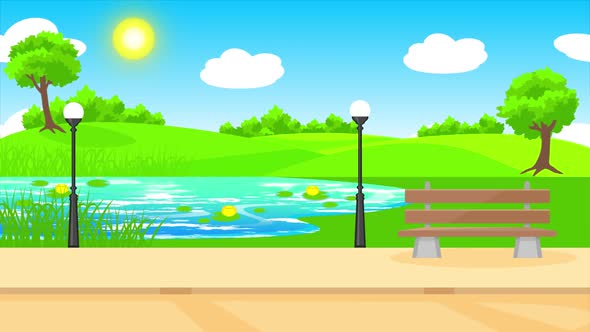 Animated Summer Minimal Landscape