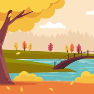 Animated cartoon Fall (Autumn) Season