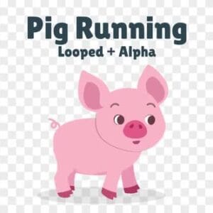 Cartoon Animated Pig running