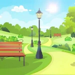 Cartoon Garden landscape