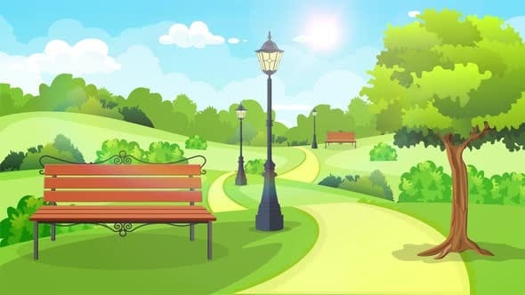 Cartoon Garden landscape