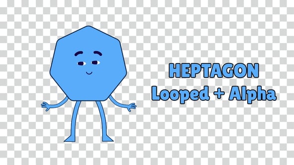 Cartoon Heptagon Animated Dancing Character – 4K Looped Animation