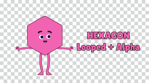 Cartoon Hexagon Animated Dancing Character – 4K Looped Animation