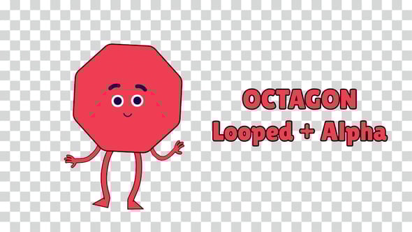 Cartoon Octagon Animated Dancing Character – Looped Animation