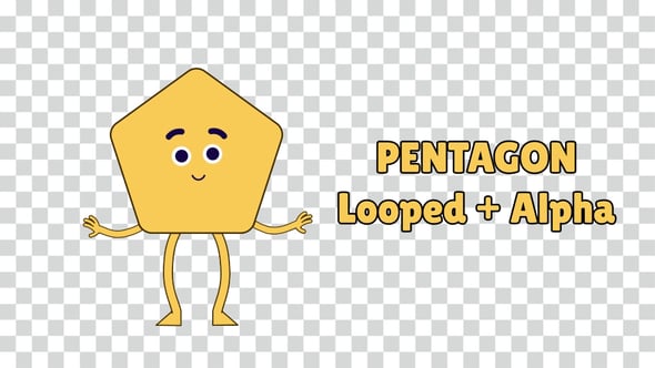 Cartoon Pentagon Animated Dancing Character – 4K Looped Animation