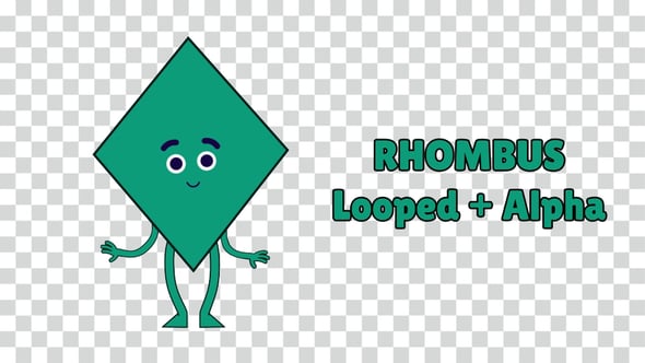 Cartoon Rhombus Animated Dancing Character – 4K Looped Animation