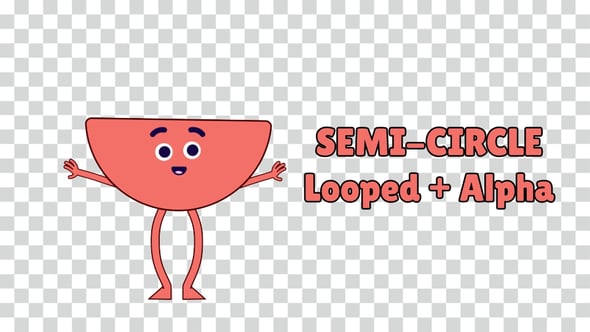 Cartoon Semi-Circle Animated Dancing Character – 4K Looped Animation