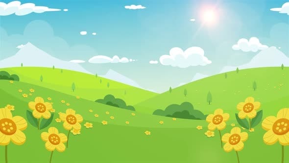 Cartoon Spring 4k background