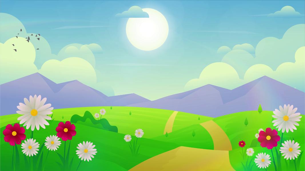 Cartoon Summer background Looped 4K