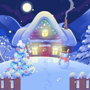 Animated Christmas landscape