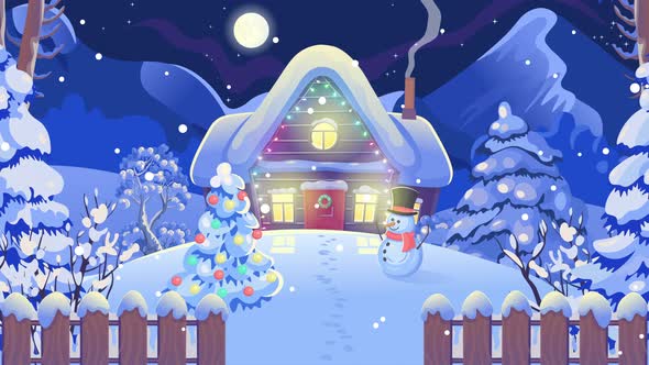 Animated Christmas landscape