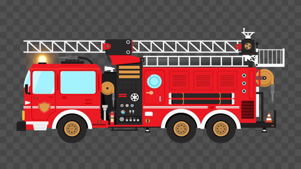 Cartoon Animated Fire Truck