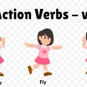 Action Verbs Girl – Dance, Fly and Hop v1