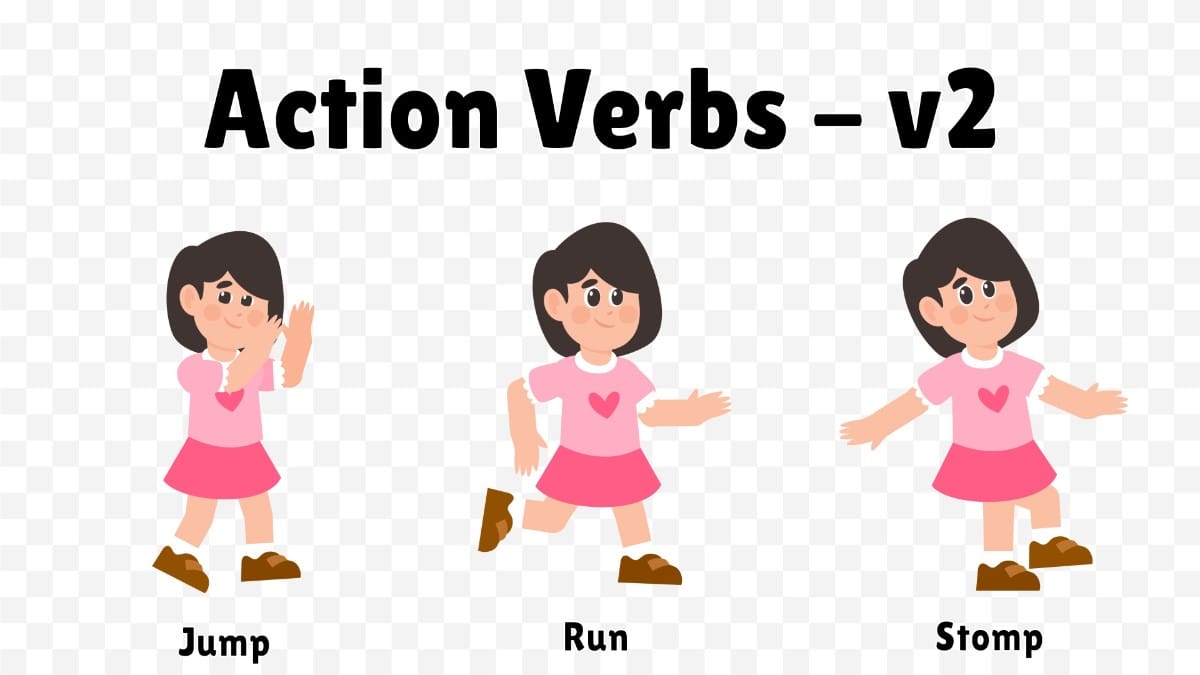 Action Verbs Girl – Jump, Run and Stomp v2