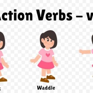 Action Verbs Girl – Walk, Stand and Waddle v3